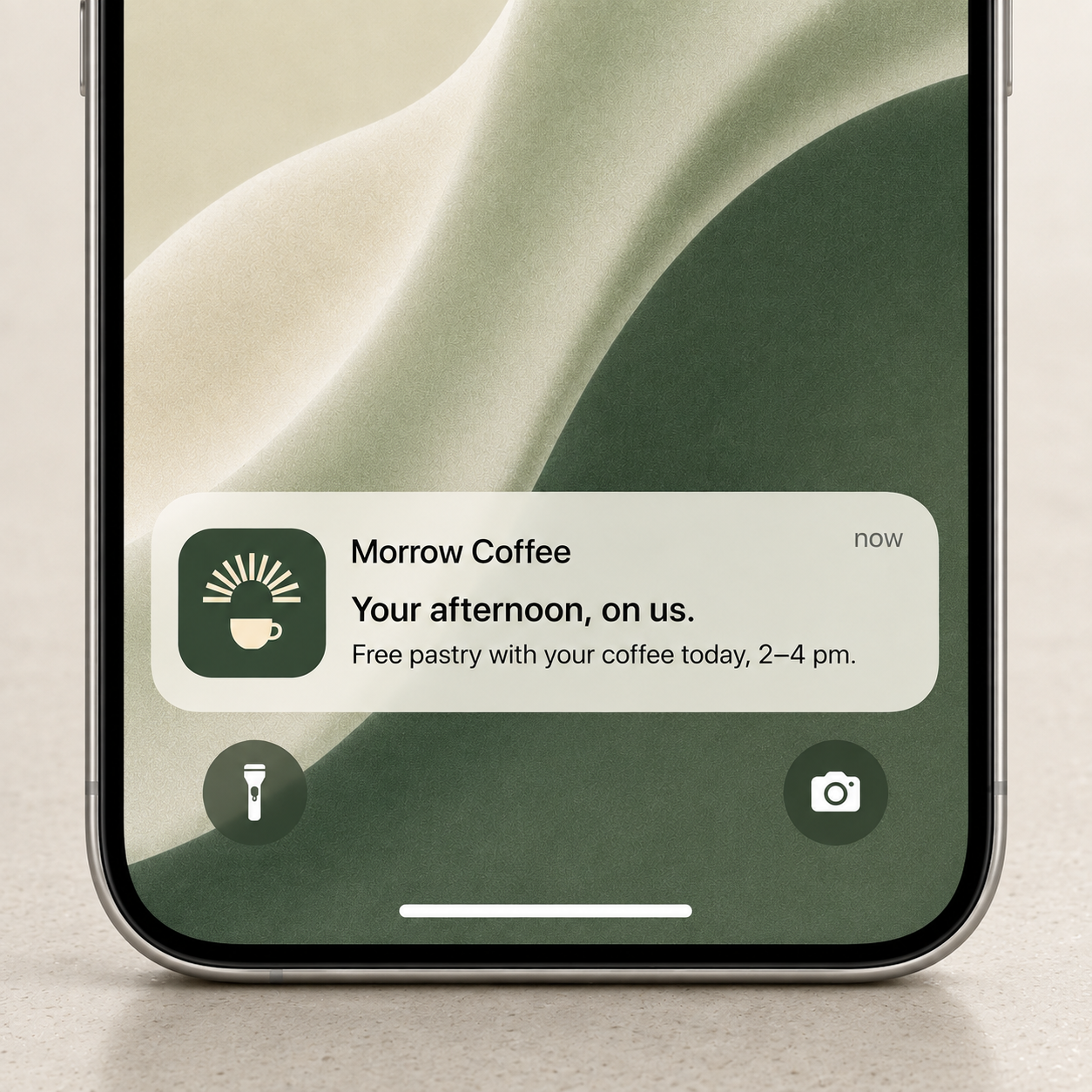 Example Apple Wallet campaign notification on an iPhone